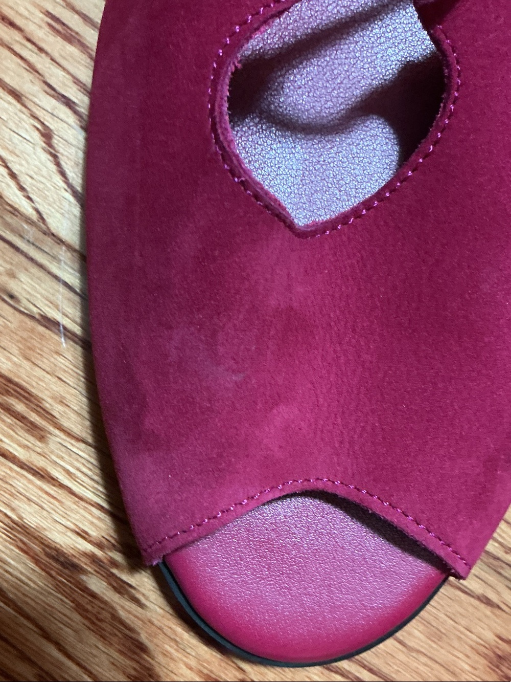 Arche Women's Berry Red Suede Slingback Sandals - Picture 9 of 9